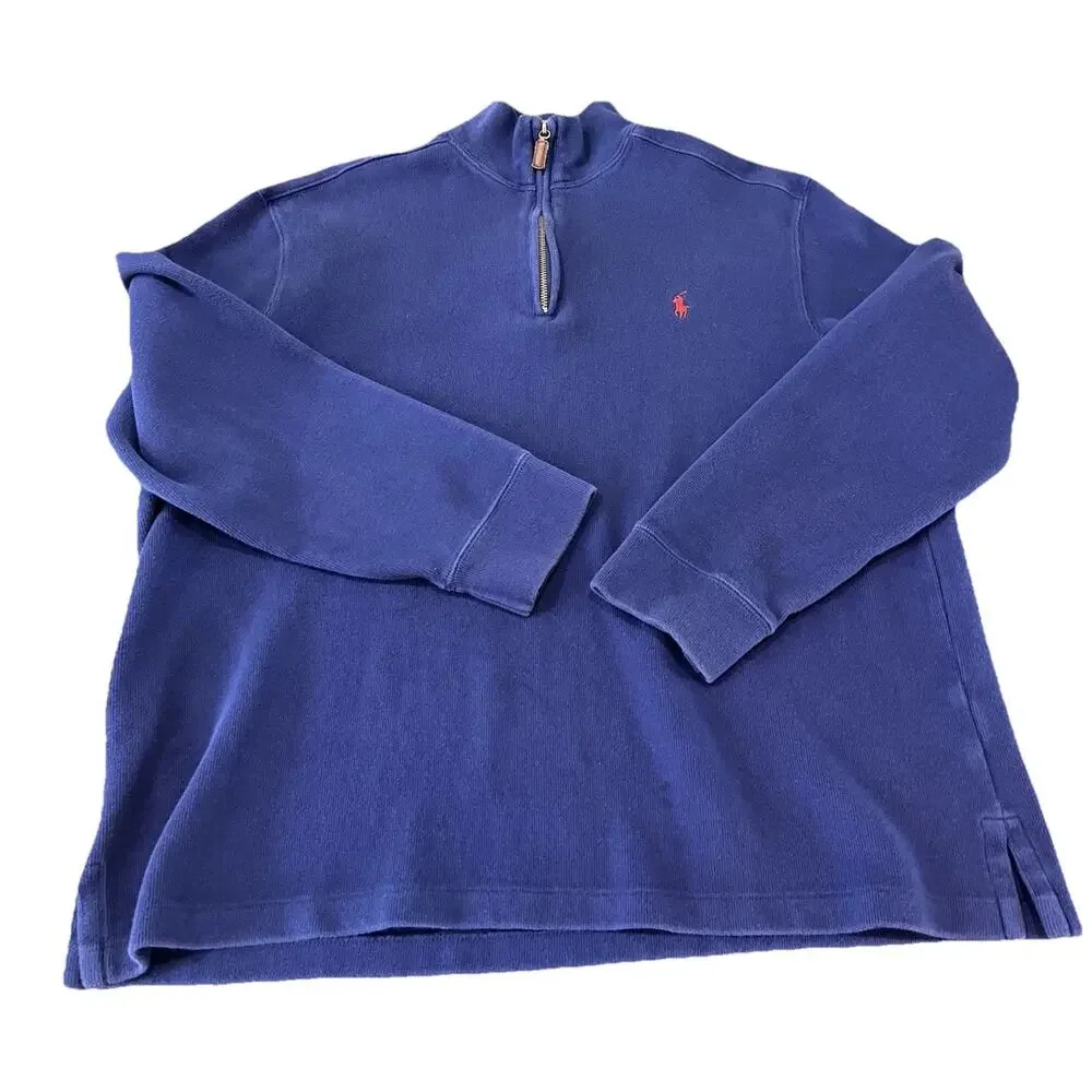 Vintage Polo Ralph Lauren Men's Quarter Zip Pullover Size XL Preppy